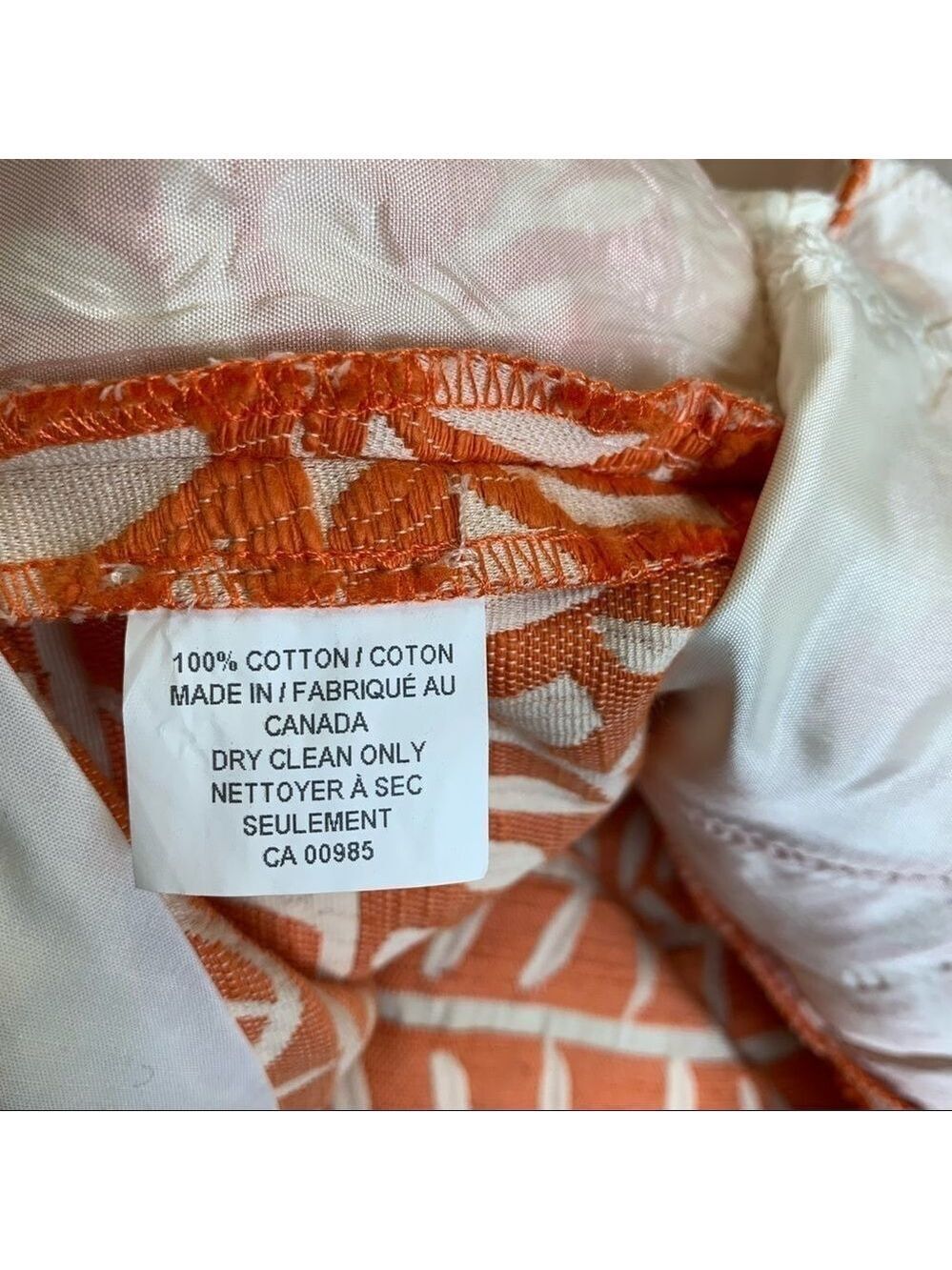 Holt Renfrew Orange & Cream Embroidered Cotton Mini Skirt Size 0 boho - Picture 5 of 8